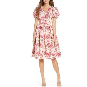 Rachel Parcell pink floral dress.